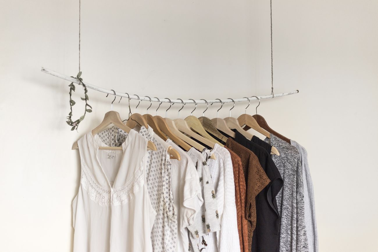 Minimal clothes on rack